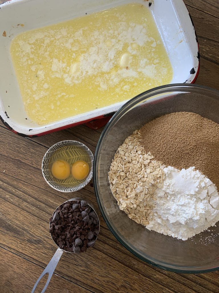 ingredients chocolate chip oatmeal bars